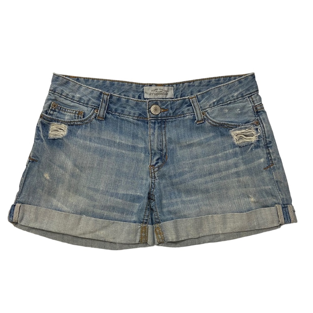 Aeropostale Jean Shorts Distressed Blue
